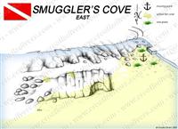 Croatia Divers - Dive Site Map of Smuggler's Cove East